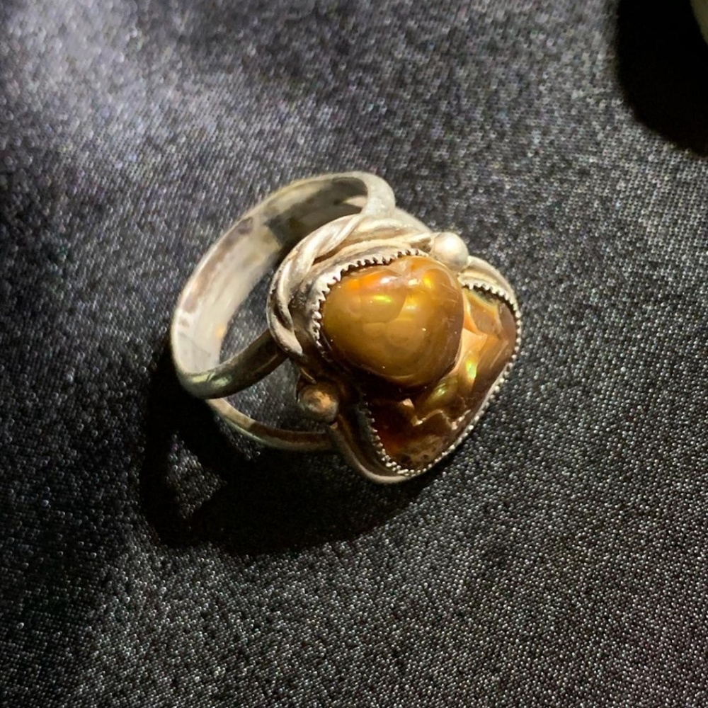 Unisex fire agate ring
